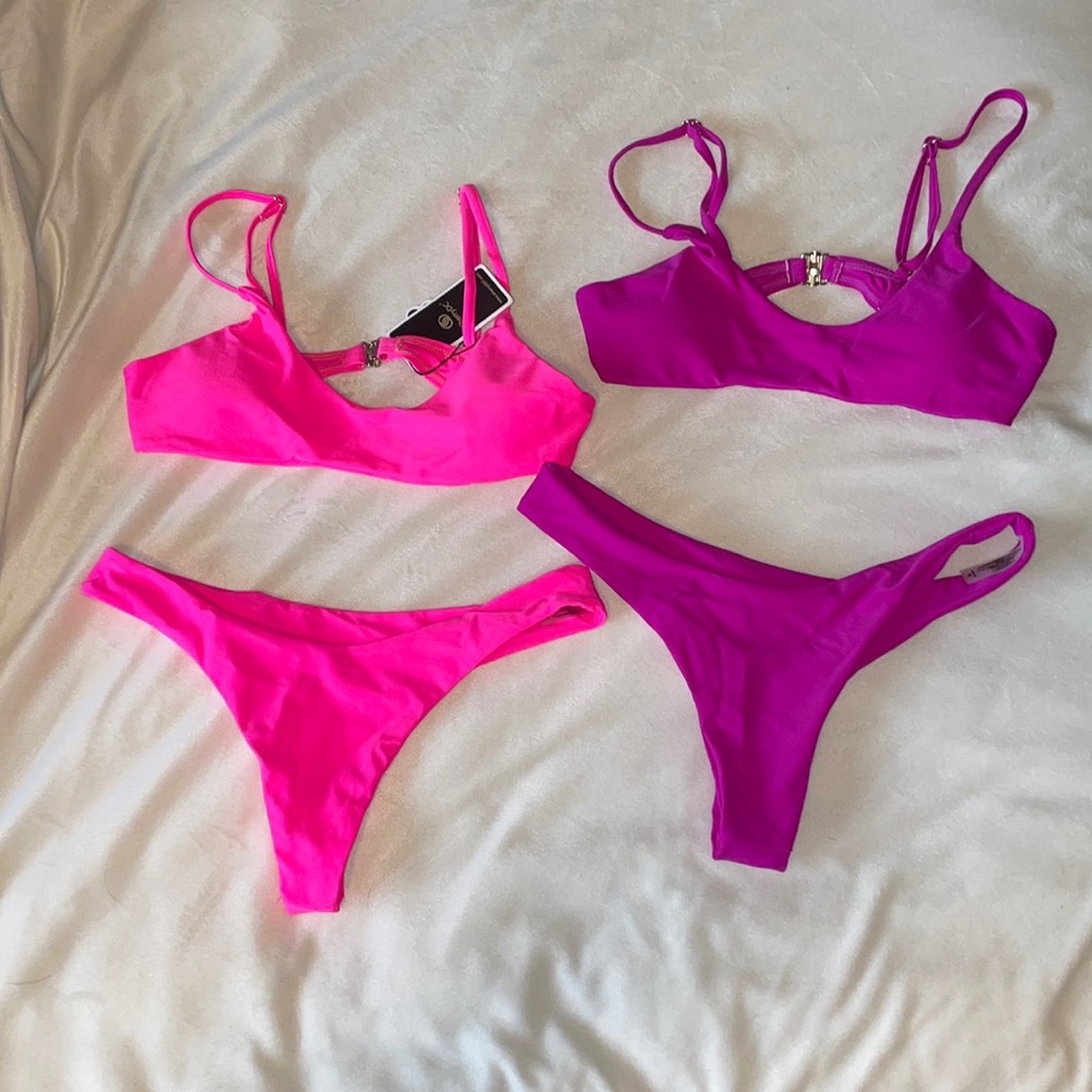 NWOT Women’s Neon Pink & Magenta Bikini Set